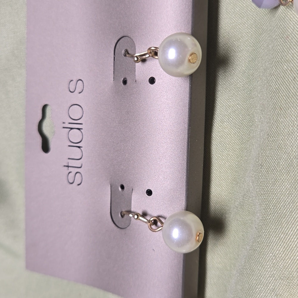 Studio S Multi-tiered Faceted Bead Necklace & Earring Set NWT - Picture 3 of 7